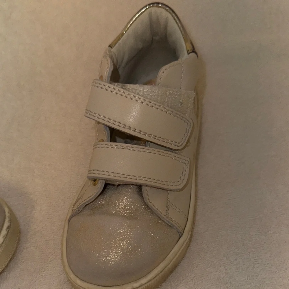 Alcott Cream and Silver Velcro Sneakers